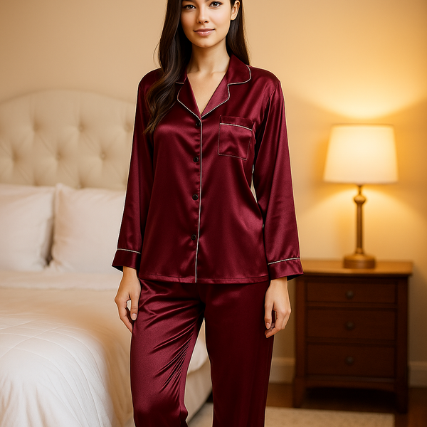 Luxury Satin Silk Pajama – Soft Nightwear Sleepwear Set