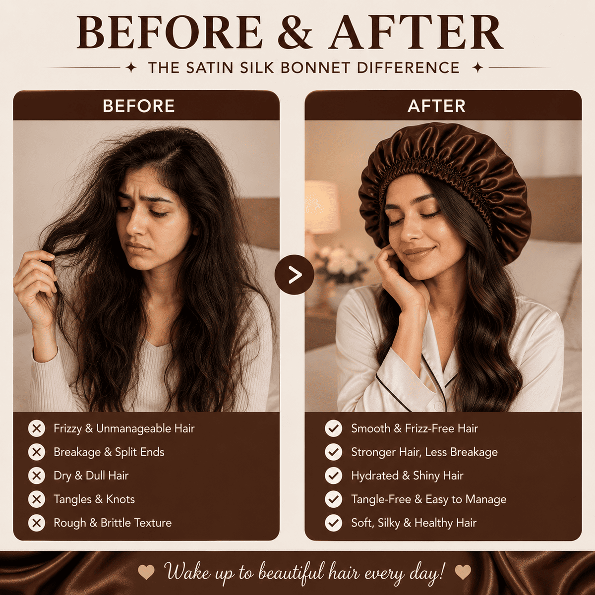 Premium Satin Sleep Bonnet for Hair Protection
