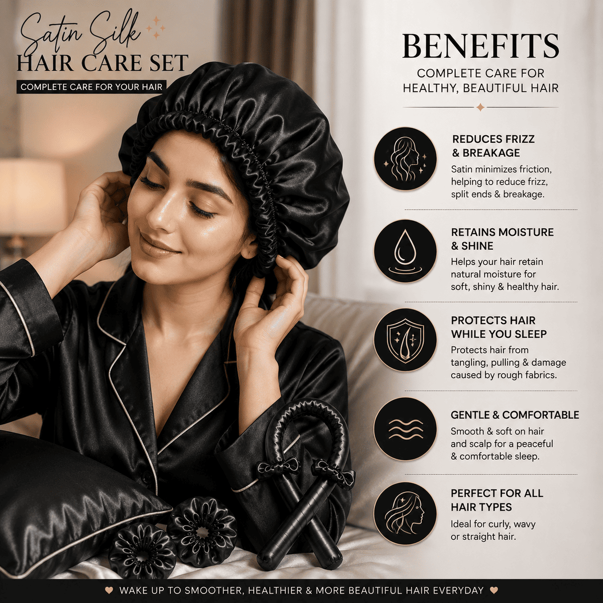 Luxury Satin Silk Hair Care Set