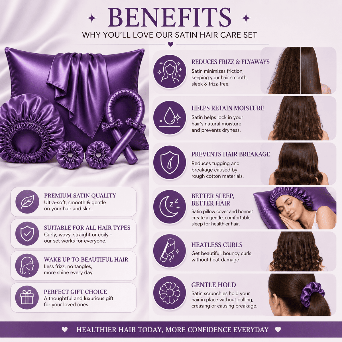 Luxury Satin Silk Hair Care Set