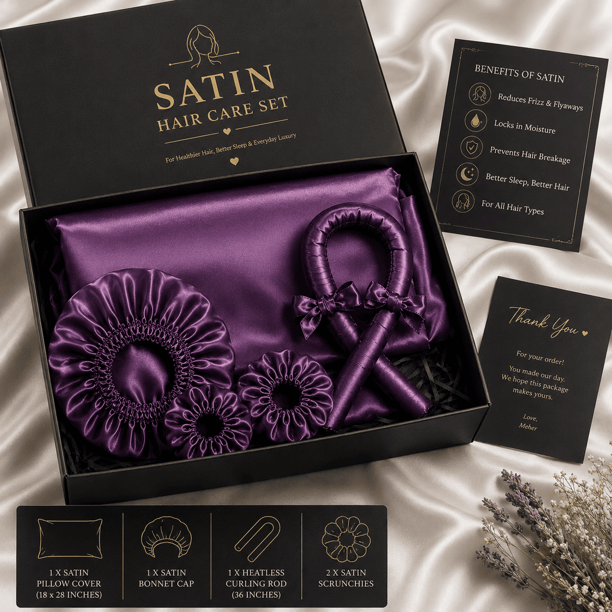 Luxury Satin Silk Hair Care Set