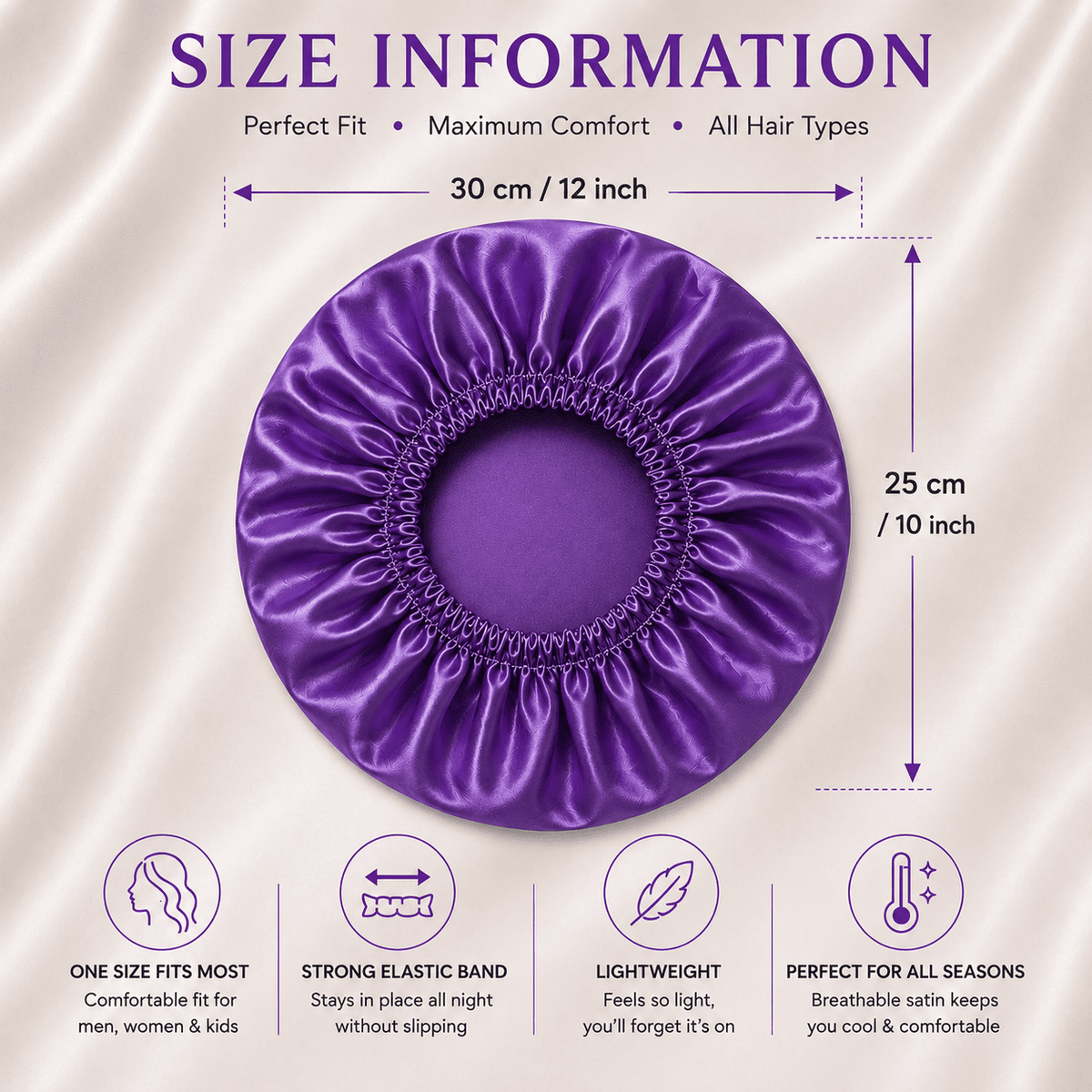 Premium Satin Sleep Bonnet for Hair Protection
