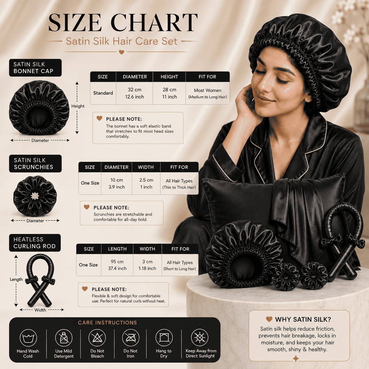 Luxury Satin Silk Hair Care Set