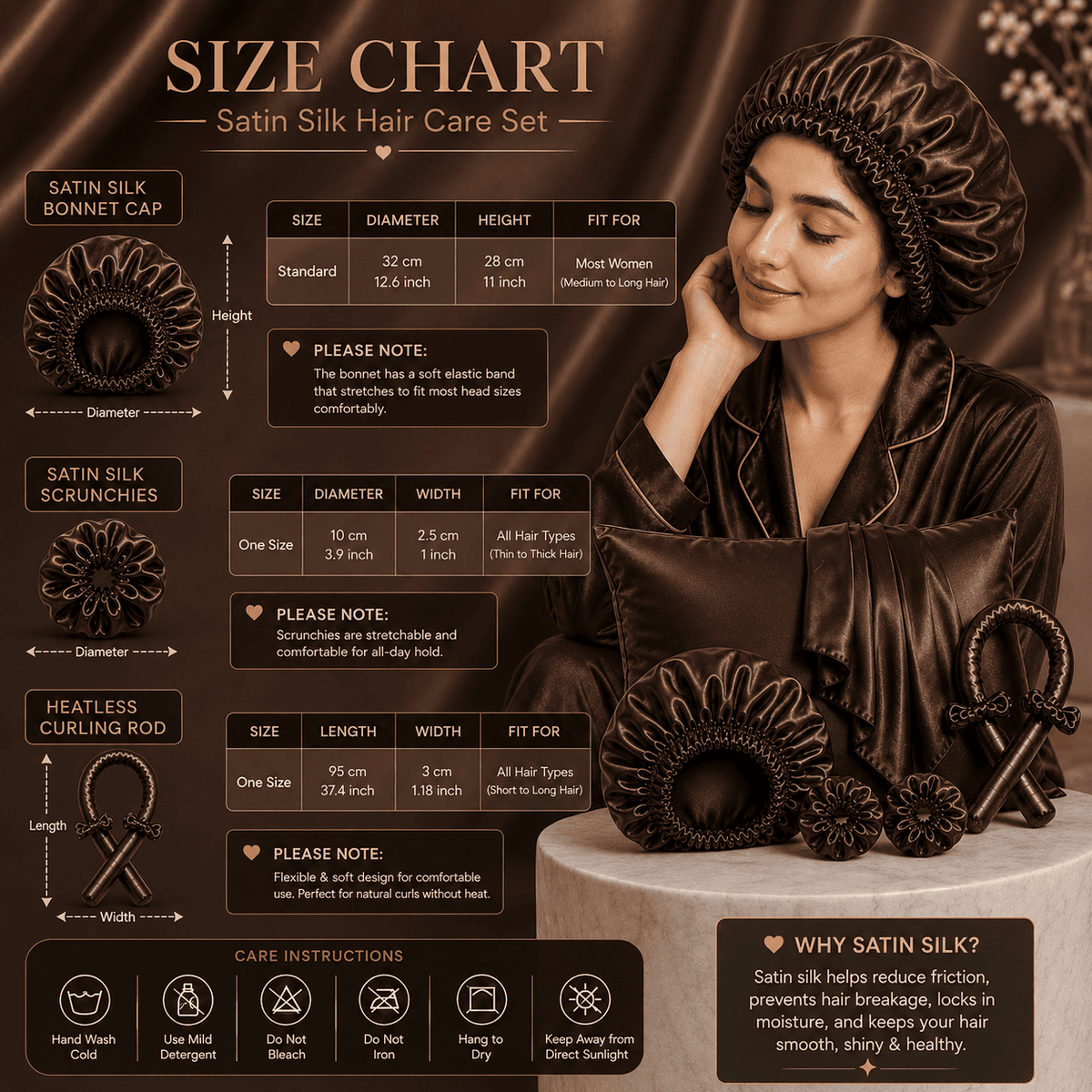 Luxury Satin Silk Hair Care Set