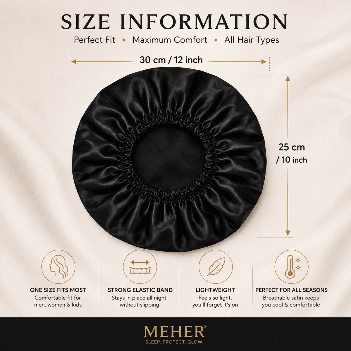 Premium Satin Sleep Bonnet for Hair Protection