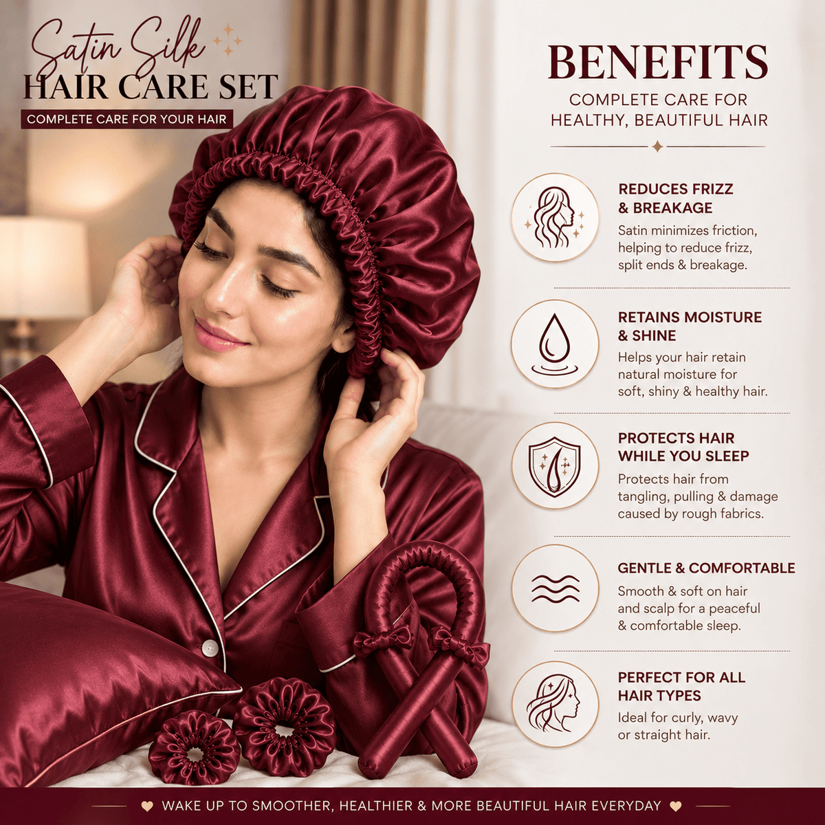 Luxury Satin Silk Hair Care Set