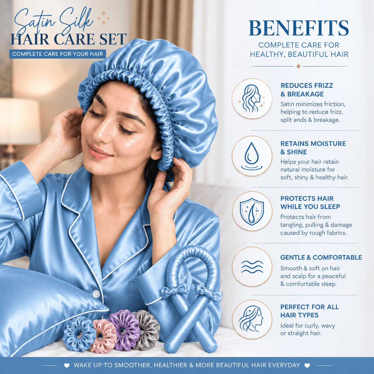 Luxury Satin Silk Hair Care Set