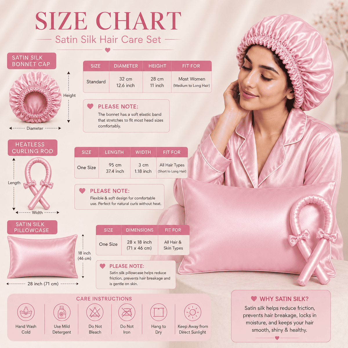 Luxury Satin Silk Hair Care Set