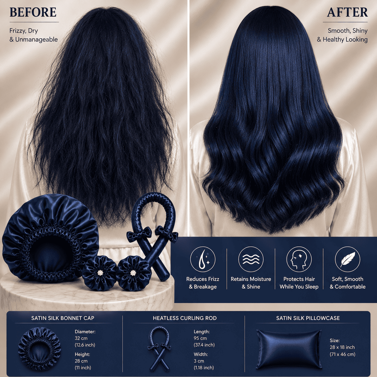 Luxury Satin Silk Hair Care Set