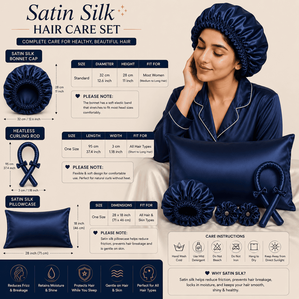Luxury Satin Silk Hair Care Set