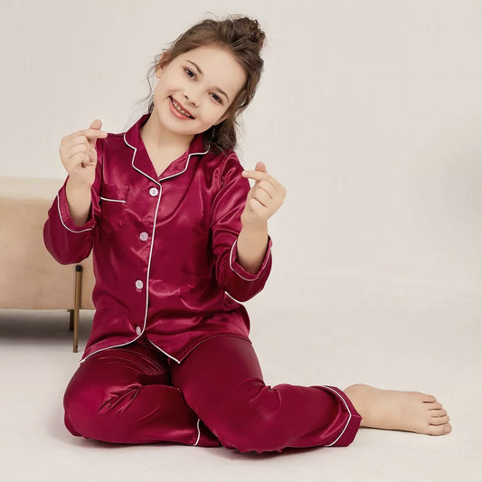 Satin Silk Pajama Set For Kids