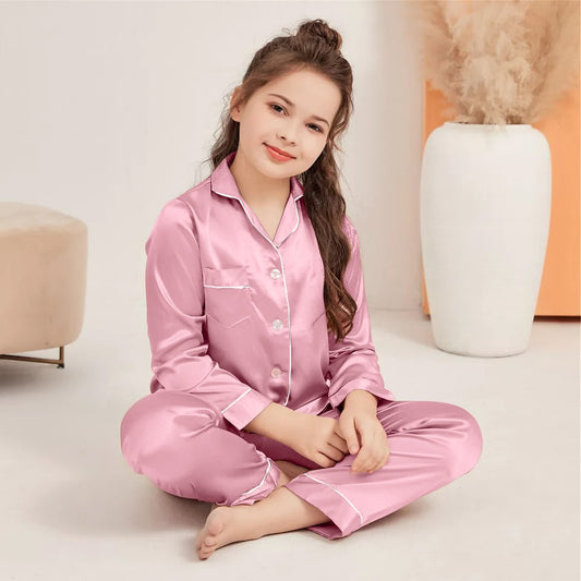 Satin Silk Pajama Set For Kids