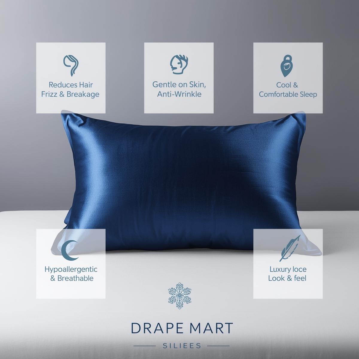 Premium Satin Silk Pillowcase - Soft & Smooth Hypoallergenic Pillow Cover, Envelope Closure